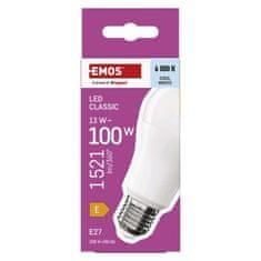 EMOS LED žiarovka Classic A60 / E27 / 13 W (100 W) / 1521 lm / Studená biela