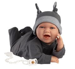 Rappa Llorens 74107 NEW BORN - realistická bábika bábätko so zvukmi a mäkkým látkovým telom - 42 cm
