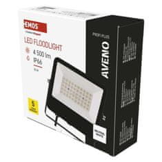 EMOS LED reflektor AVENO čierny, 30W neutrálna biela