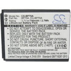 CameronSino Batéria pre Samsung řady ES, ST (ekv. BP-70A), 740 mAh, Li-Ion