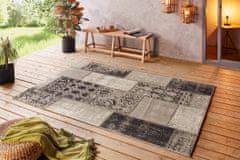 NORTHRUGS Kusový koberec Beach 103848 Taupe / Cream / Black – na von aj na doma 160x230