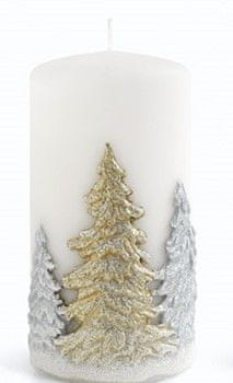 Mondex Dekoratívna sviečka Winter Trees I biela