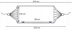 Korbi Dvojitá hojdacia sieť 270x150cm 200kg, modrá