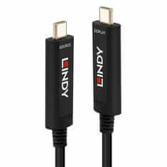 Lindy Kábel USB 3.1 Typ C CM/CM 15m, Audio Video Only, 21.6Gbps, jednosmerný, optický, čierny