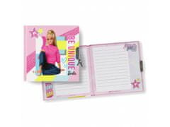 sarcia.eu Denník Barbie v líniách, uzamykateľný na zámok 14x14x1 cm 