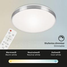 BRILONER BRILONER CCT LED stropné svietidlo, priemer. 47 cm, 48 W, hliník BRILO 3430-019