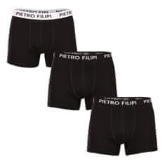 Pietro Filipi 3PACK pánske boxerky čierné (3BCL006) - veľkosť M