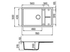 Elleci Granitový kuchyňský dřez s odkapem UNICO 310 G48