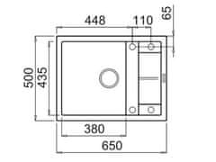 Elleci Granitový kuchyňský dřez s odkapem UNICO 125 K86