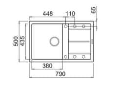 Elleci Granitový kuchyňský dřez s odkapem UNICO 300 K96