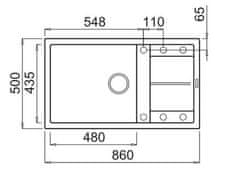 Elleci Granitový kuchyňský dřez s odkapem UNICO 410 K86