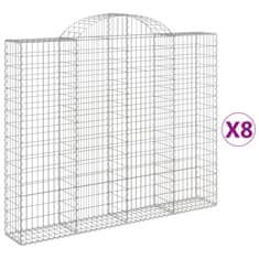 Petromila vidaXL Oblúkové gabiónové koše 8ks 200x30x160/180cm pozinkované železo