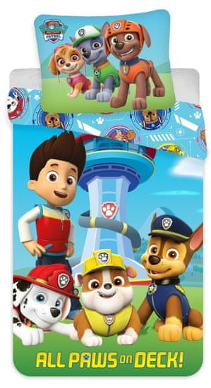 BrandMac Detská posteľná bielizeň Paw Patrol na palube 100×135 cm, 40×60 cm