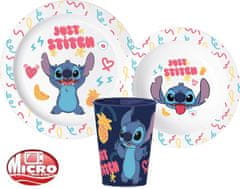 Stor Jedálenský riad Disney Lilo and Stitch Palms, mikro plastová sada, s pohárom 260 ml