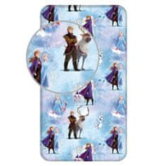 Jerry Fabrics Disney Frozen Blue Winter vypasovaná plachta 90x200 cm