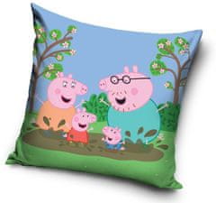 Carbotex Obliečka na vankúš Peppa Pig Mud 40x40 cm Velúr