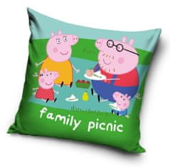 Carbotex Peppa Pig Picnic zamatová obliečka na vankúš 40x40 cm