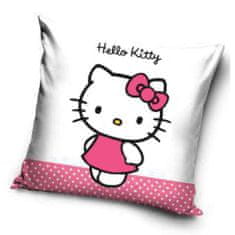 Carbotex Roztomilá zamatová obliečka na vankúš Hello Kitty 40x40 cm