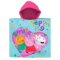 EUROSWAN Plážová osuška Peppa Pig Smile, pončo 60x120 cm