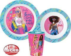 Stor Barbie Dinnerware, mikro plastová sada, s pohárom 260 ml