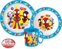 Stor Spiderman Dinnerware, mikro plastový set s hrnčekom 350 ml