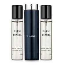 Bleu De Chanel - EDT (3 x 20 ml) + plnitelný flakon 60 ml