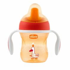 Chicco Netečúci pohárik s tvrdým náustkom od 6m, 200ml, oranžový