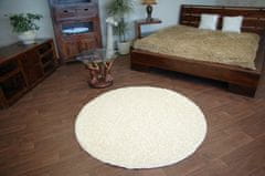 Dywany Lusczów Guľatý koberec SHAGGY HIZA 5 cm krémový, velikost kruh 133