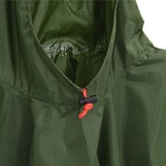 Vidaxl Pončo do dažďa s kapucňou dizajn 2 v 1 zelené 223x145 cm