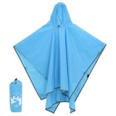 shumee Pončo do dažďa s kapucňou dizajn 2 v 1 modré 223x145 cm