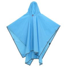 Vidaxl Pončo do dažďa s kapucňou dizajn 2 v 1 modré 223x145 cm