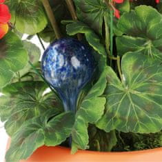 botle Sada 10x sklenená zavlažovacia guľa pre izbové rastliny modrá 200 ml