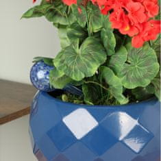 botle Sklenený dávkovač vody pre izbové rastliny 310 ml modrá farba