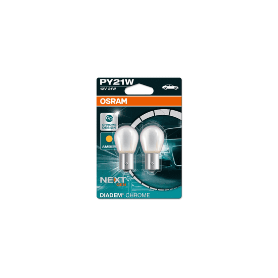 Osram blistr 12V 21W BAU15s DIADEM CHROME 2ks (PY21W)