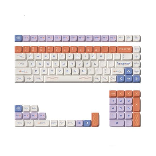 NuPhy Keycaps PBT nSA Dye-sub Space Engineer ANSI, US Layout, počet 117 - Náhradné kľúče, Bright