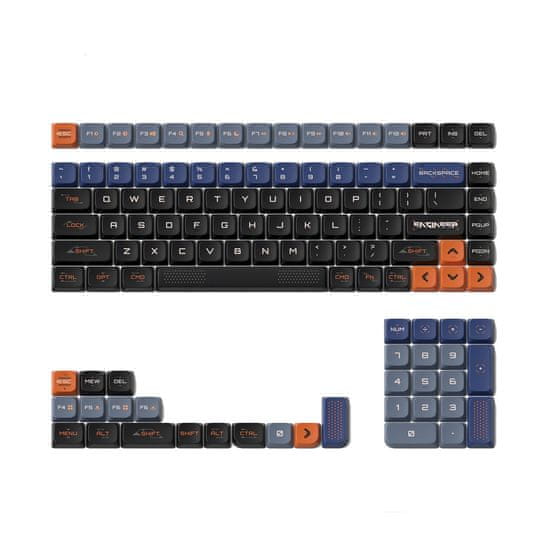 NuPhy Keycaps PBT nSA Dye-sub Space Engineer ANSI, US Layout, počet 117 - Náhradné kľúče, Dark