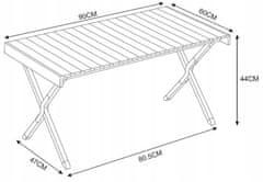 Mirpol Hliníkový skladací kempingový stôl na záhradu 90x60x44 cm