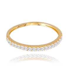 MINET Zlatý prsteň s bielymi zirkónmi Au 585/1000 veľkosť 62 - 1,05g