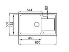 Elleci Granitový kuchyňský dřez s odkapem LIFE 410 G43