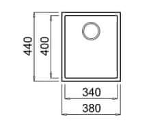 Elleci Granitový kuchyňský dřez QUADRA 100 G48 Spodní montáž