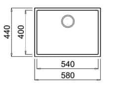 Elleci Granitový kuchyňský dřez QUADRA 110 G48 Spodní montáž