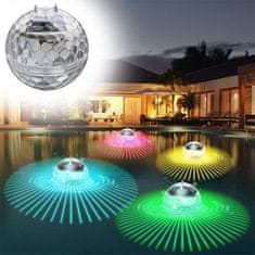 HOME & MARKER® Solárna diskotéková vodotesná 7-farebná guľa do bazéna (priemer 11 cm) | DISCOGLO