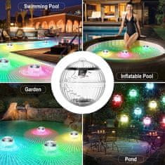 HOME & MARKER® Solárna diskotéková vodotesná 7-farebná guľa do bazéna (priemer 11 cm) | DISCOGLO