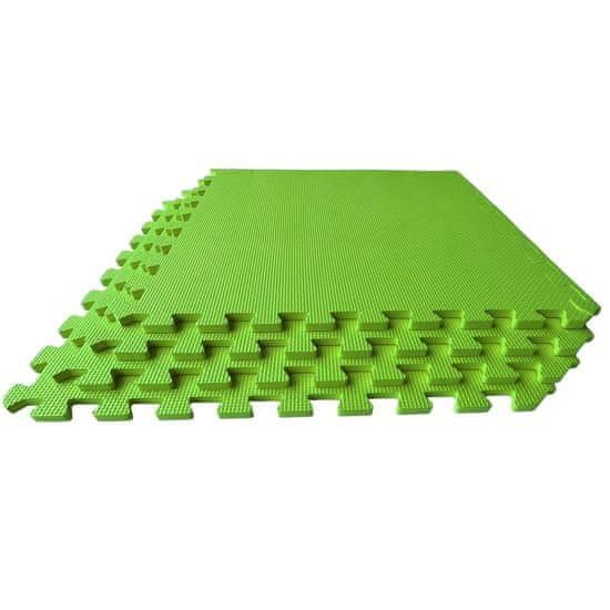 DrillSport Puzzle fitness podložka zelená farba, 4 ks 1,44m²