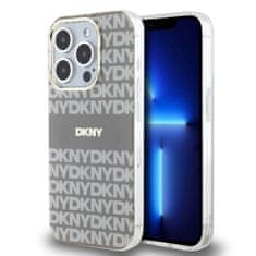 DKNY Zadný kryt PC/TPU Repeat Pattern Tonal Stripe Magsafe pre iPhone 15 Pro Max Beige