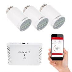 Secutek Sada chytré termostatické hlavice Smart WiFi SSW-SEA801DF a gateway 3x Termohlavice + 1x Gateway