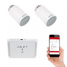 Secutek Sada chytré termostatické hlavice Smart WiFi SSW-SEA801DF a gateway 3x Termohlavice + 1x Gateway