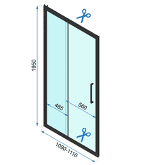 REA Rapid Slide, sprchové dvere 110x195 cm, 6mm číre sklo, zlatý matný profil, REA-K4708