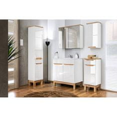 Kúpeľňové zrkadlo BALI WHITE 840 - biela/biely vysoký lesk