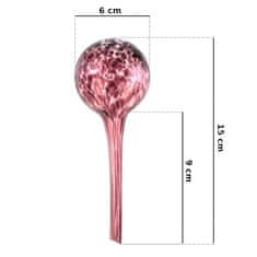 botle Sada 6x sklenený zavlažovací dávkovač Guľa pre izbové rastliny fialová 100 ml